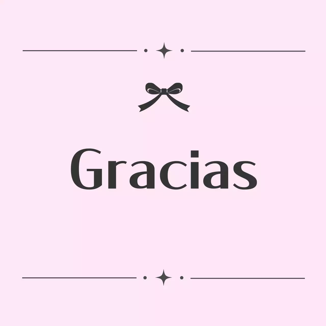 Saludo de agradecimiento sencillo en color rosa