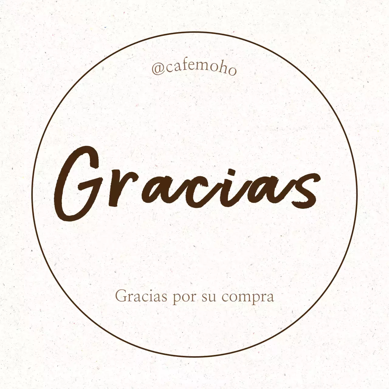 Saludo de agradecimiento sencillo en color marrón
