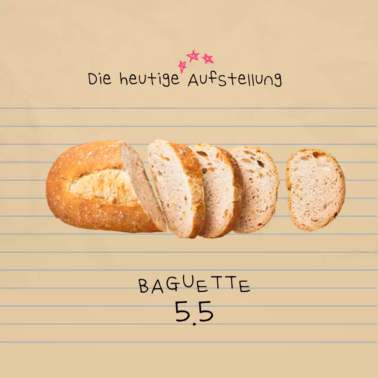 Beige Simple Bakery Menü