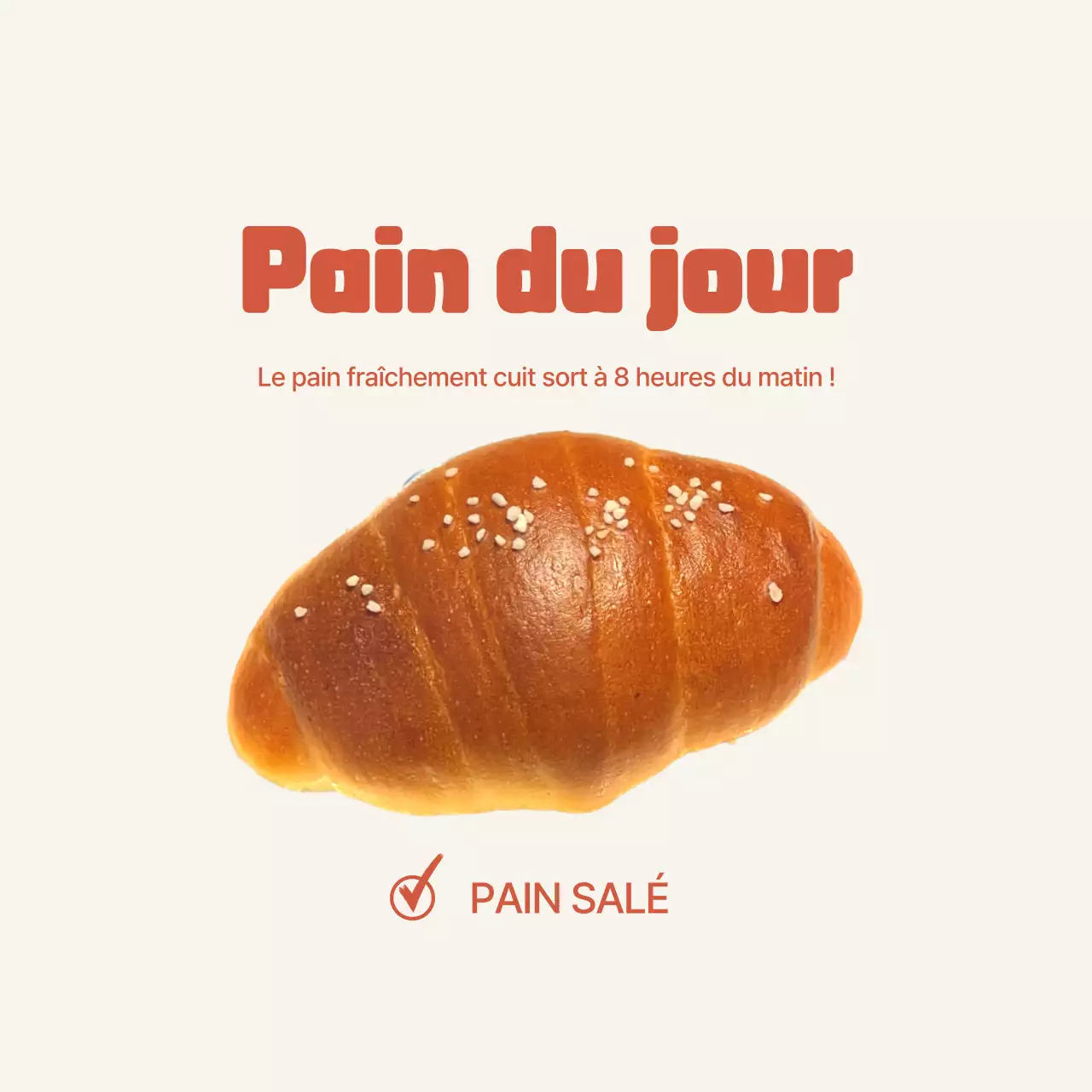 Promotion de la boulangerie Beige Simple