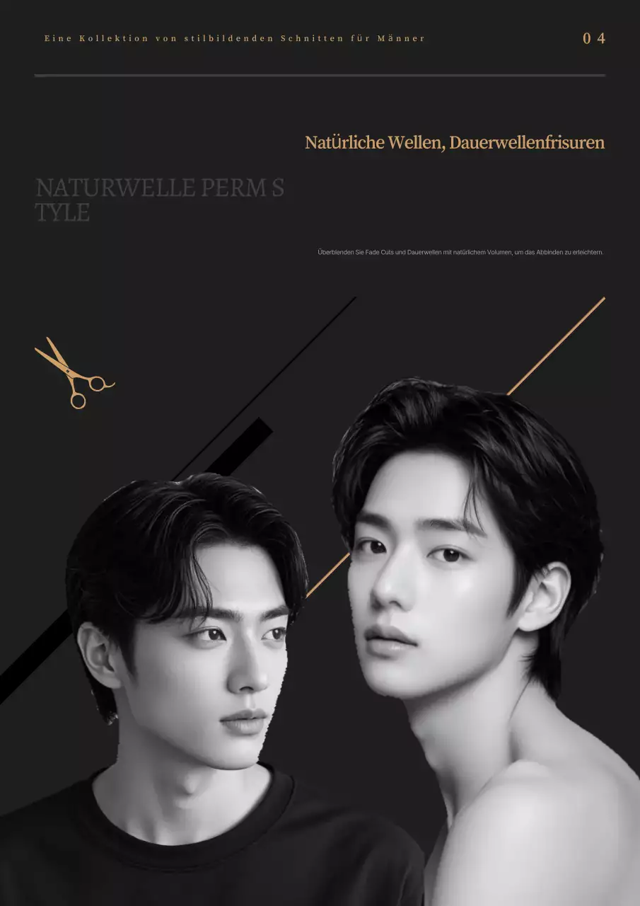 Schwarz-weiße Werbung für einfache Frisuren