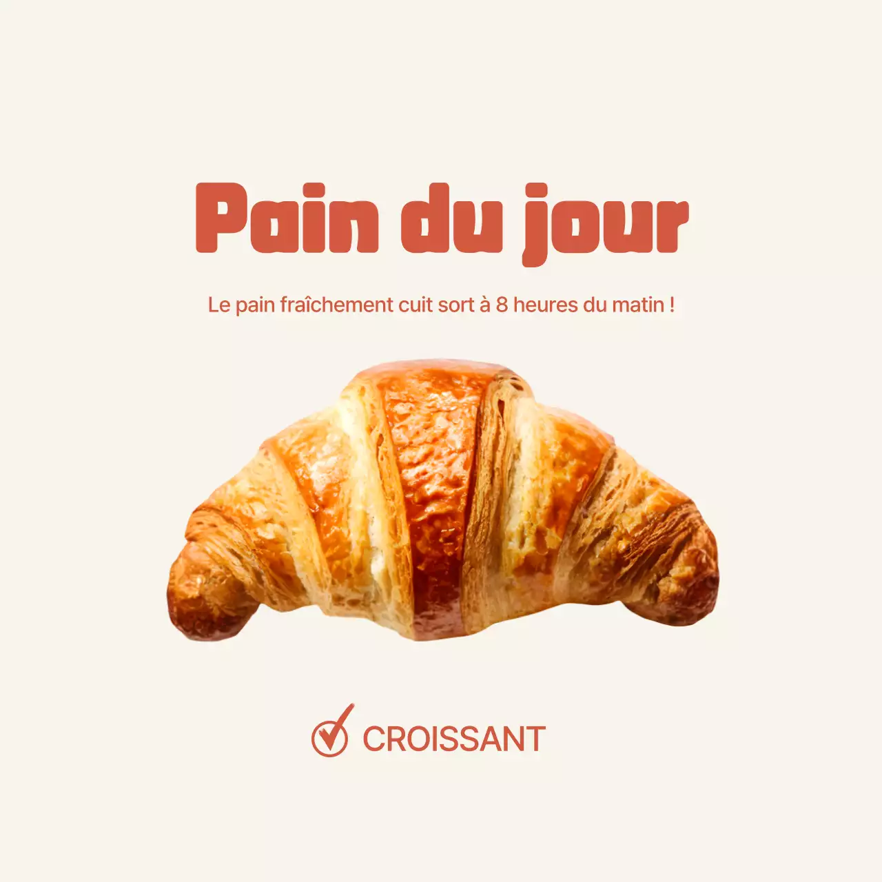 Promotion de la boulangerie Beige Simple