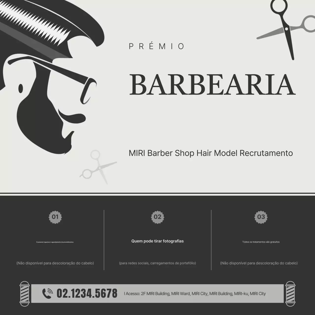 Promoção de recrutamento de modelo de cabelo preto moderno