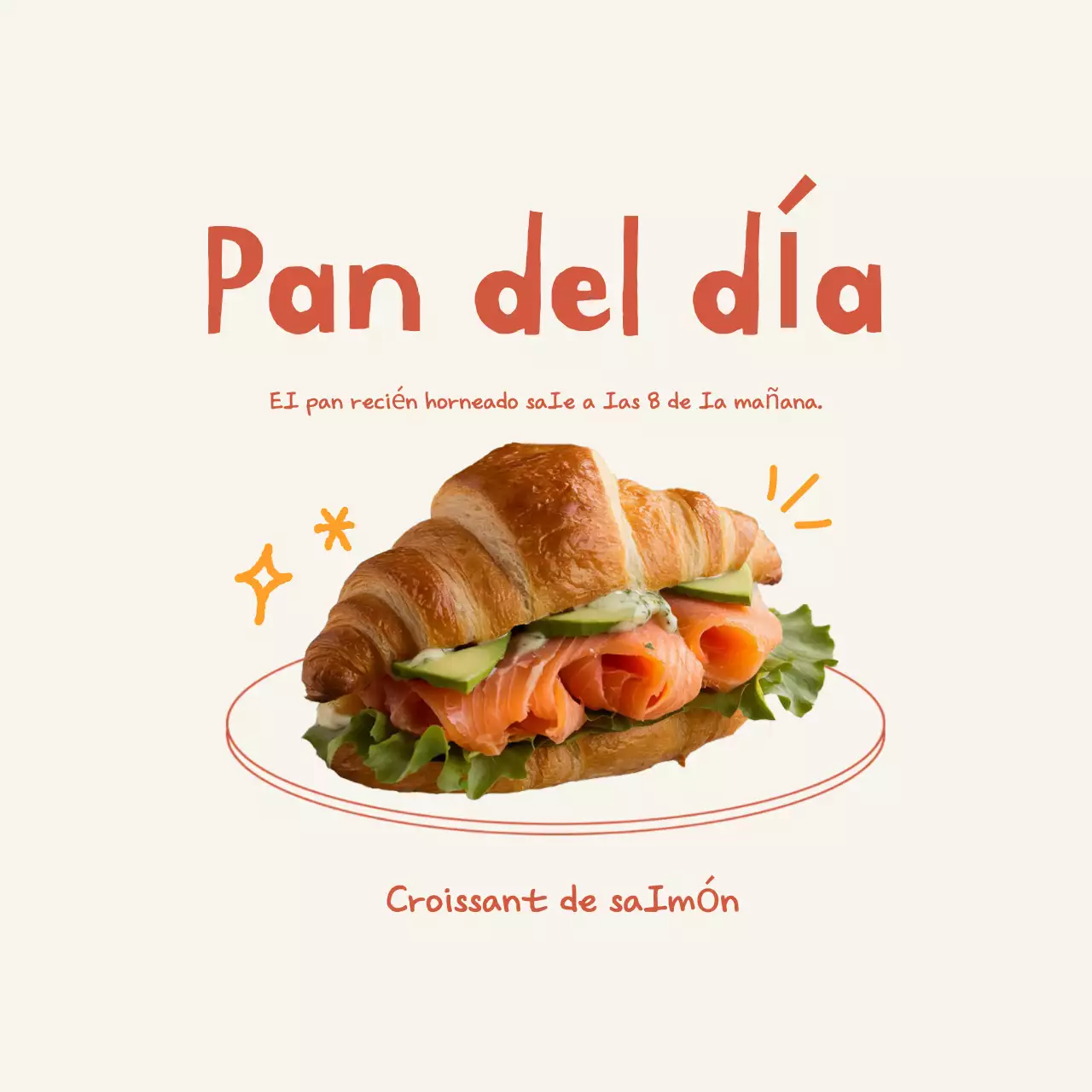 Promoción de panadería sencilla beige