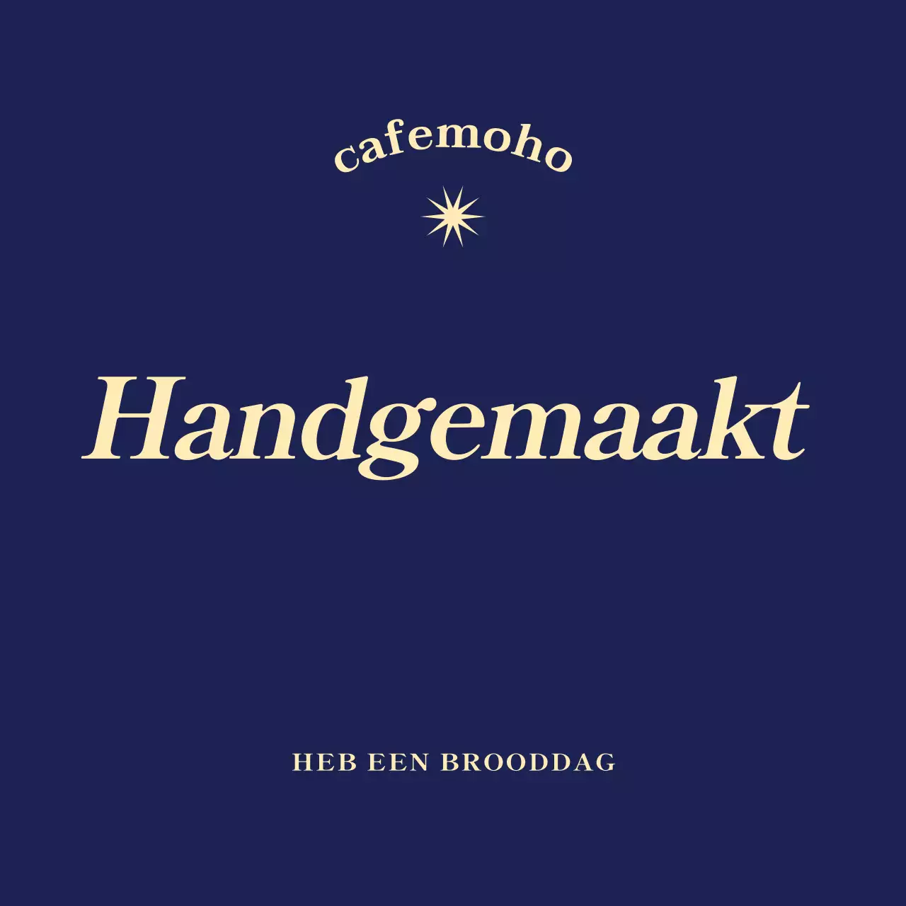 Marineblauwe eenvoudige bakkerijadvertentie