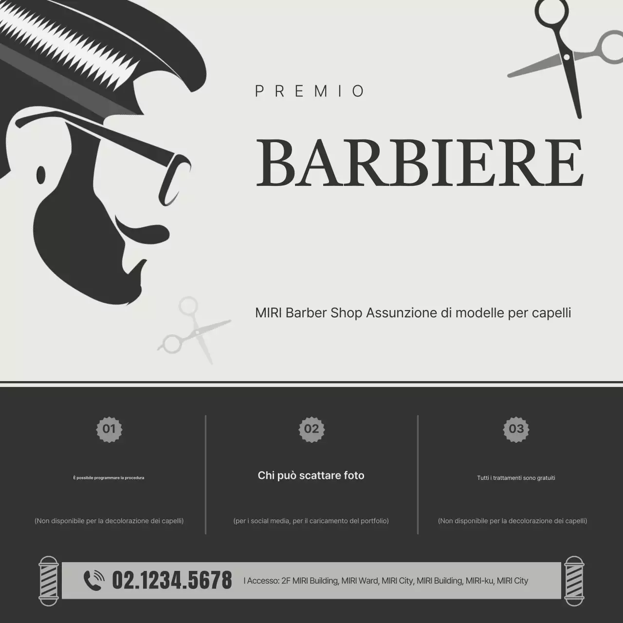 Promozione del reclutamento di modelli di capelli neri moderni