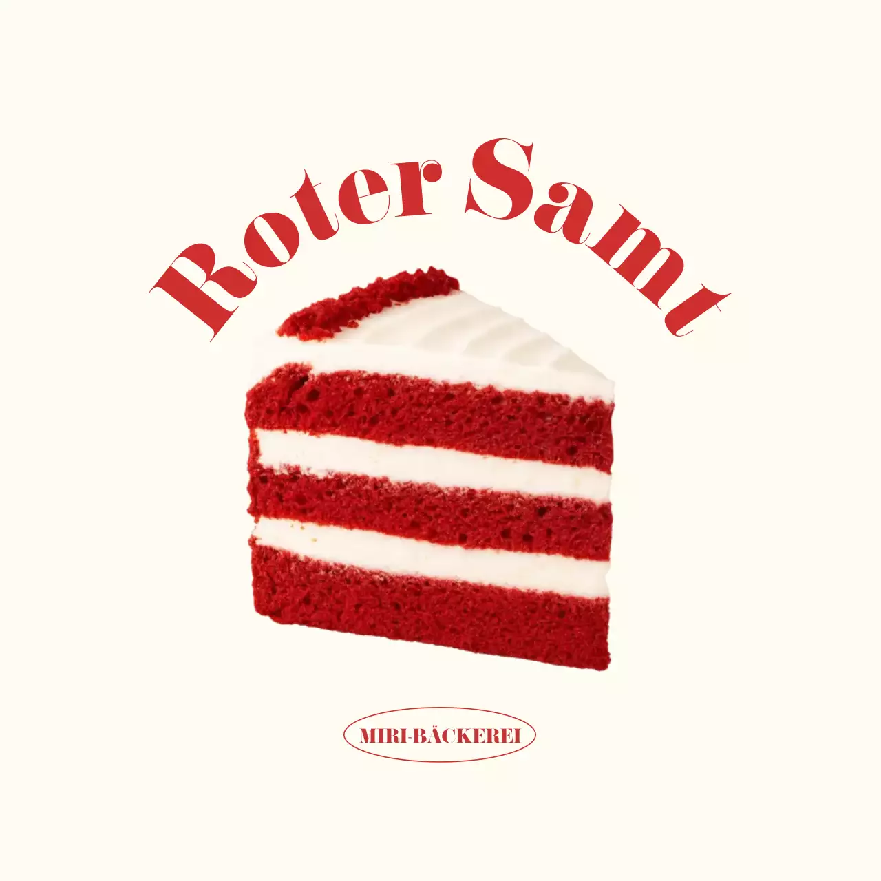 Werbung für roten, einfachen Kuchen