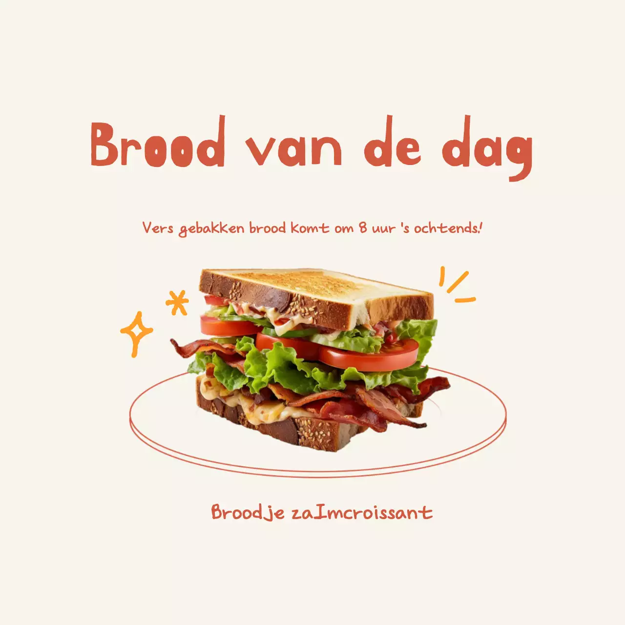 Beige Simple Bakery Promotie