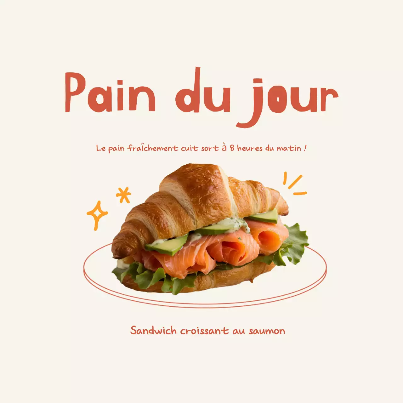 Promotion de la boulangerie Beige Simple