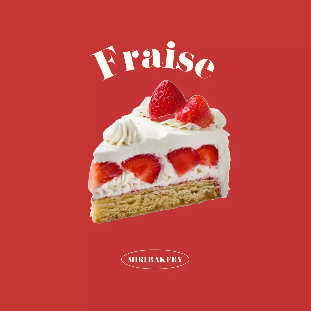 Publicité pour un gâteau simple et rouge