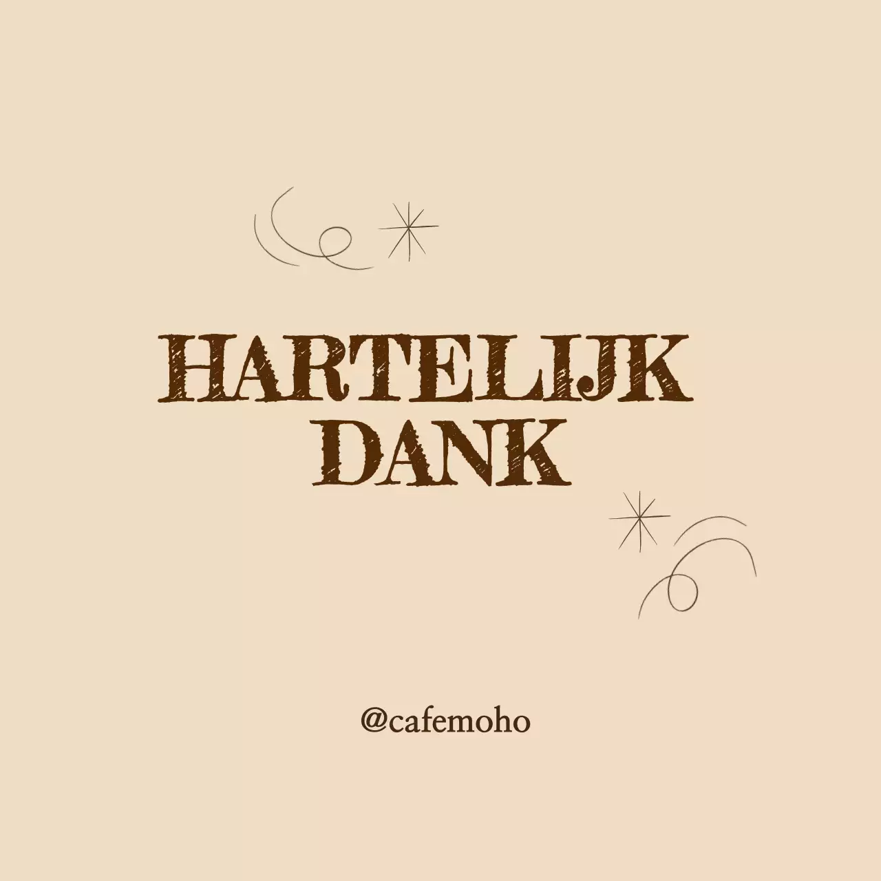 Beige Vintage Bedankt