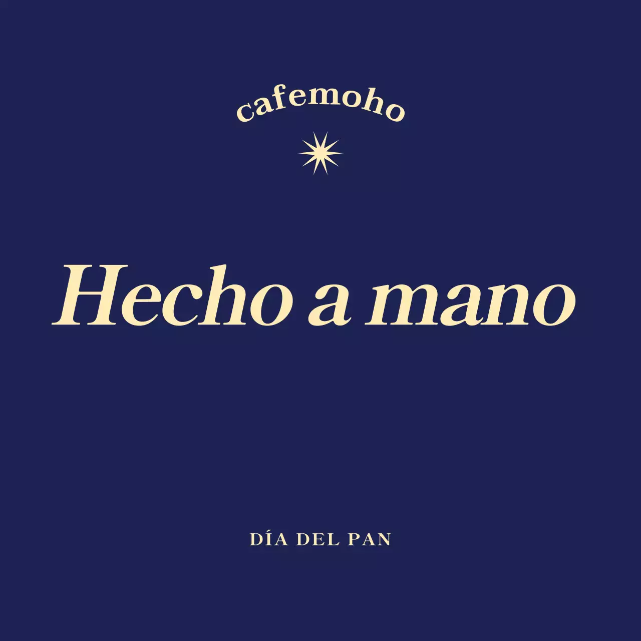 Anuncio de panadería sencilla en azul marino