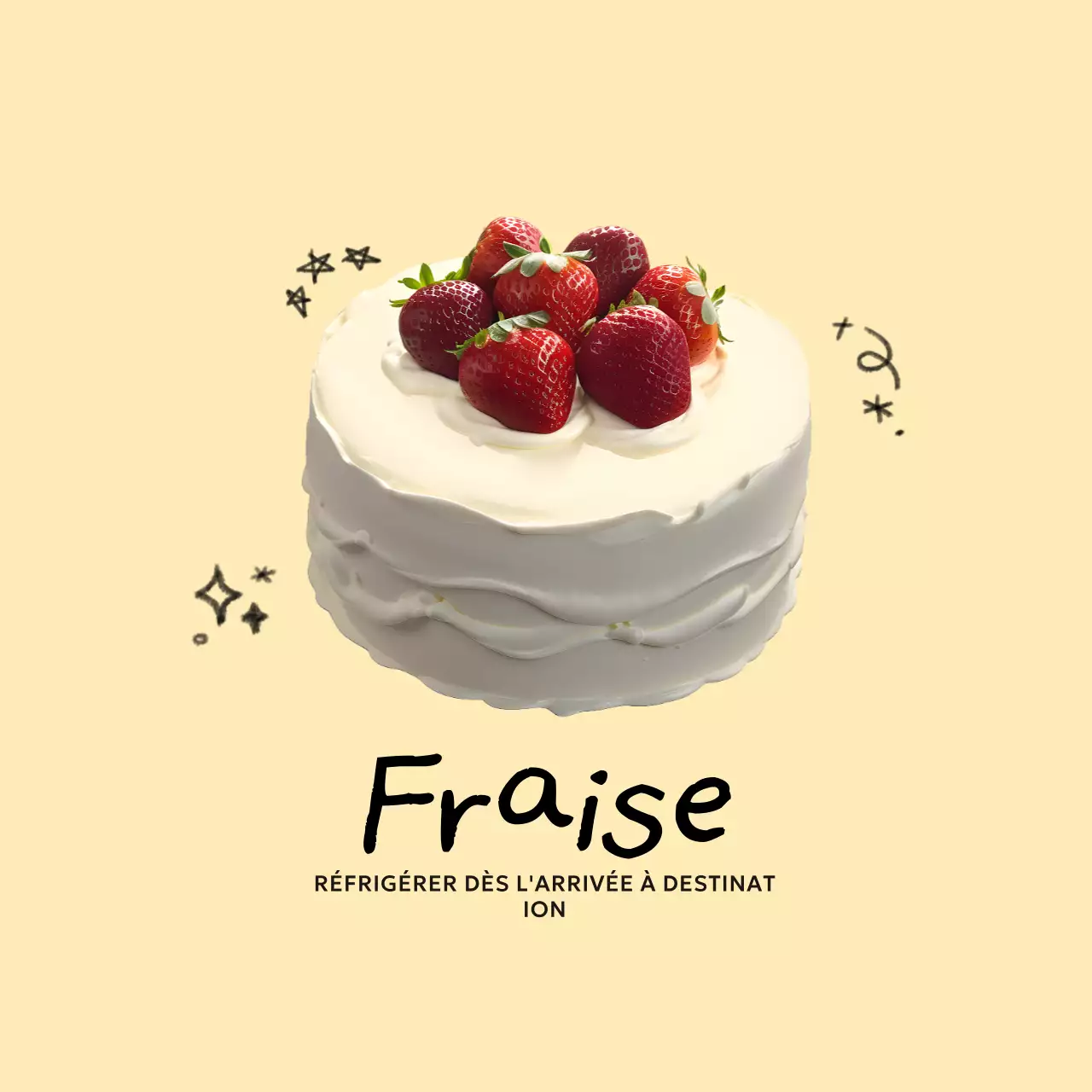 Publicité pour un gâteau beige simple