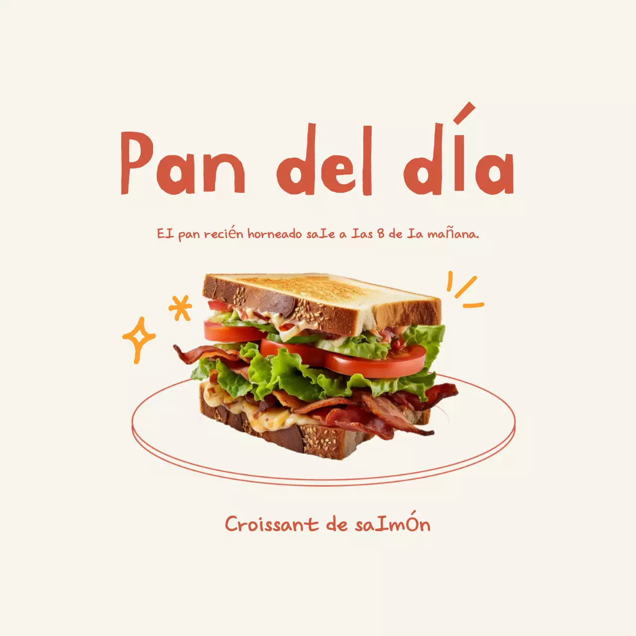 Promoción de panadería sencilla beige