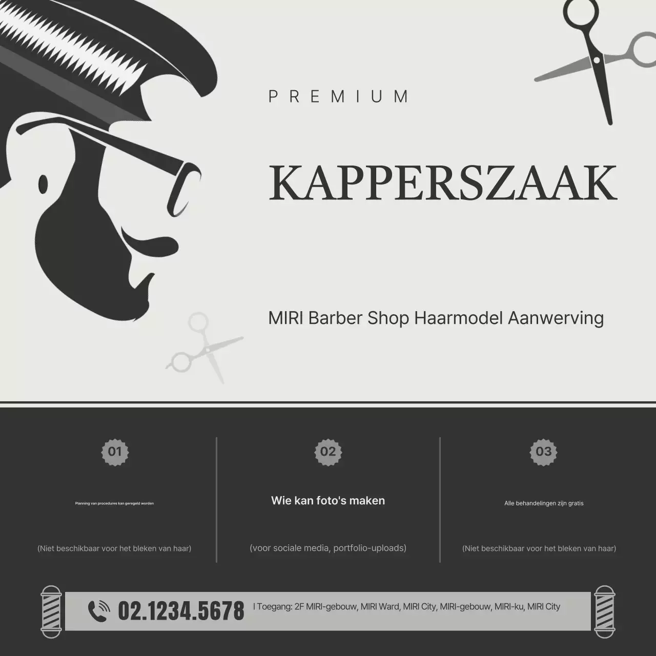 Promotie van werving van modellen met zwart modern haar