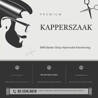 Promotie van werving van modellen met zwart modern haar