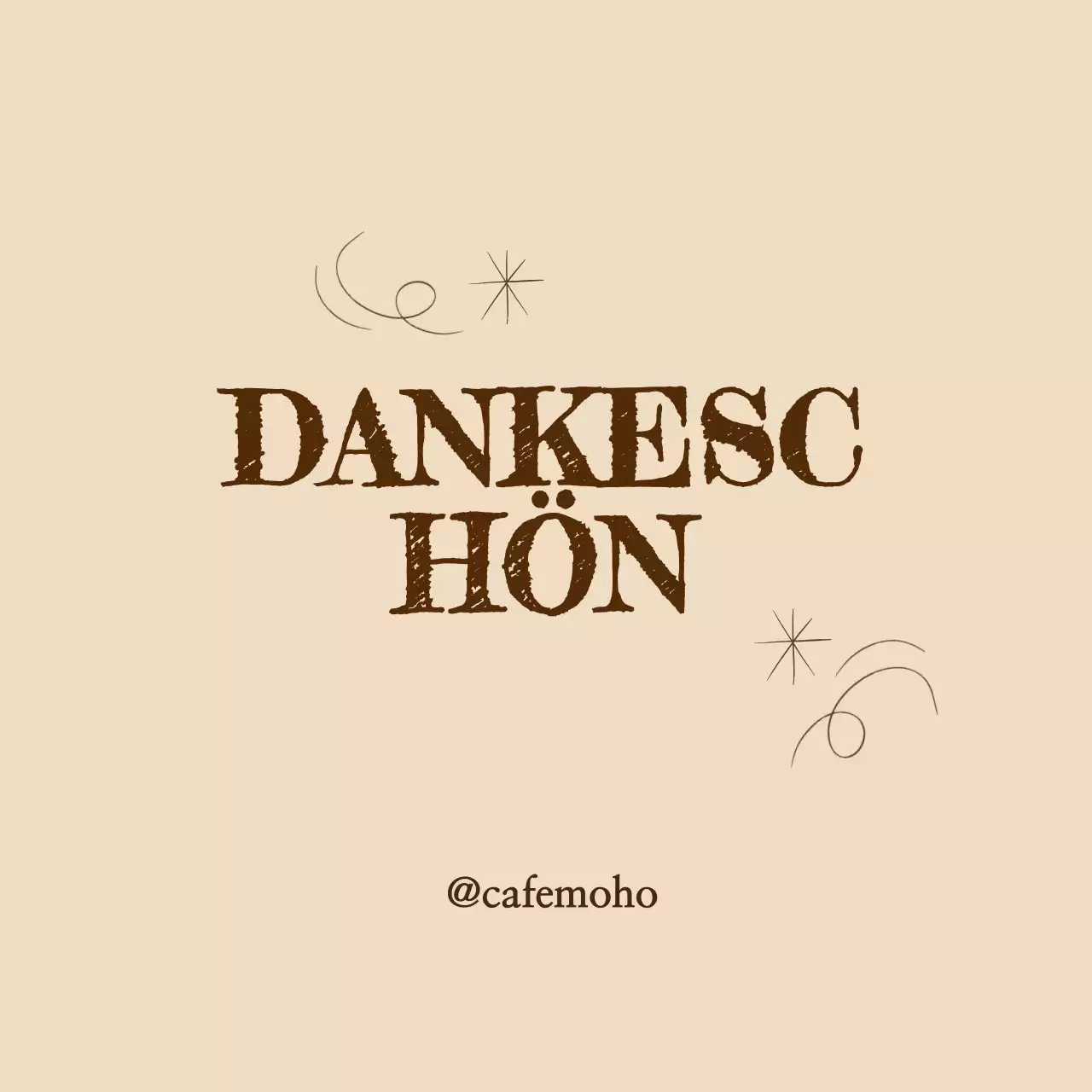 Beige Vintage Dankeschön