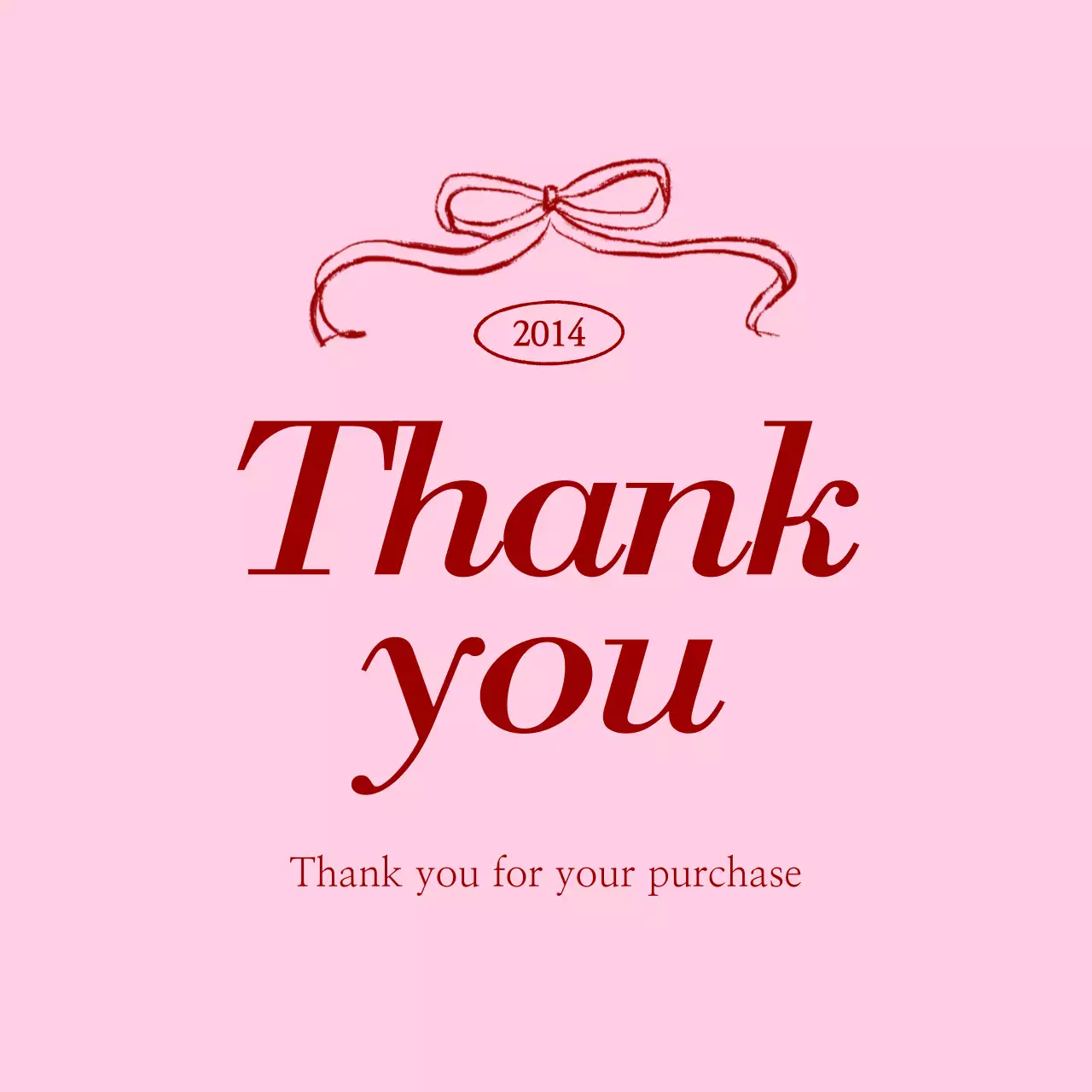 Pink Simple Thank You Greeting