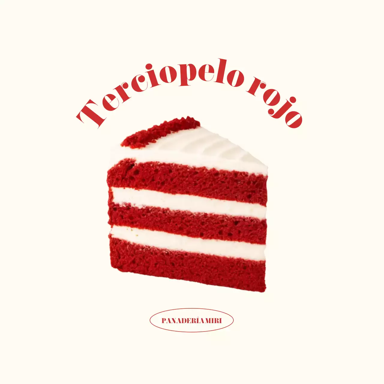 Anuncio de pastel rojo simple