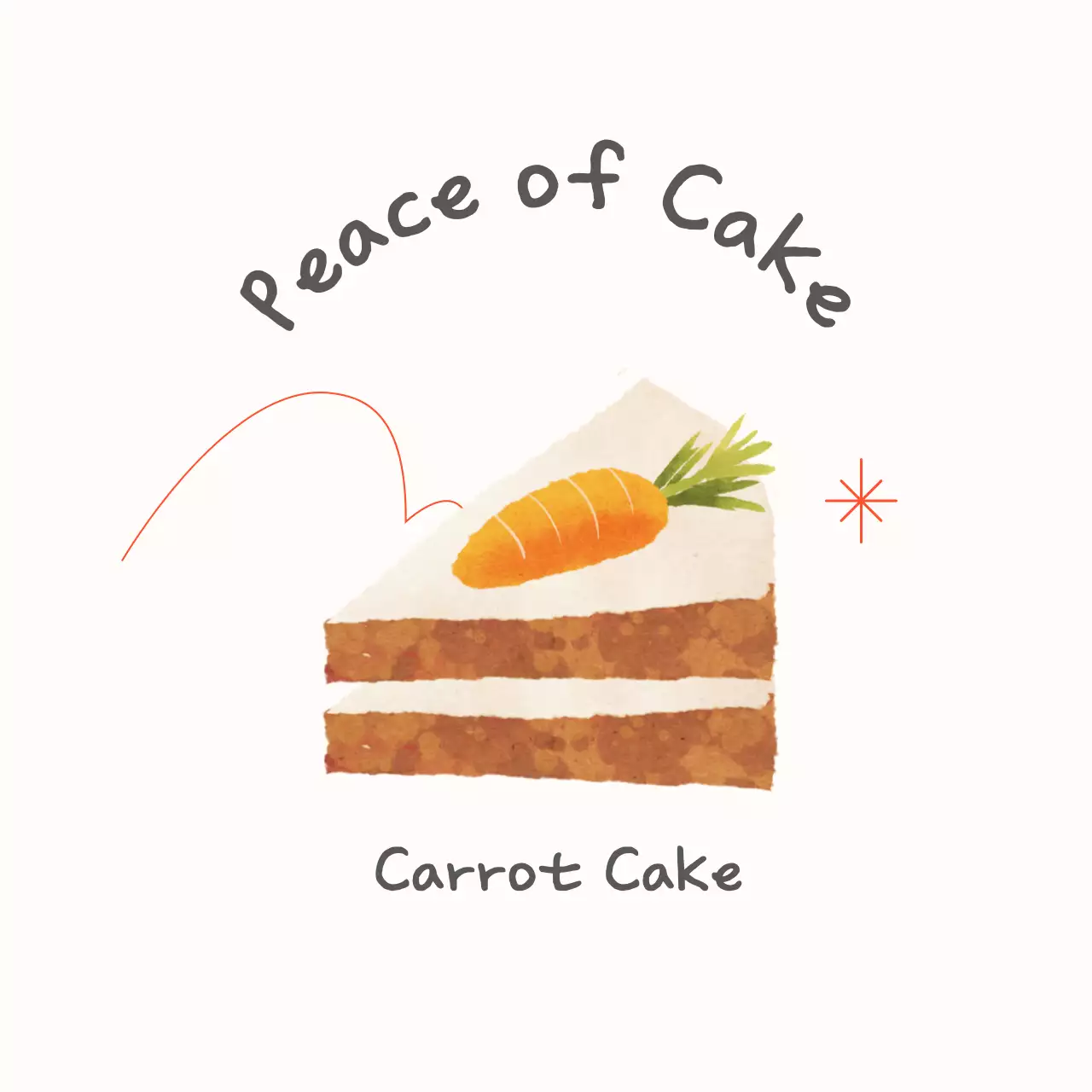 Logo món tráng miệng đơn giản màu ngà