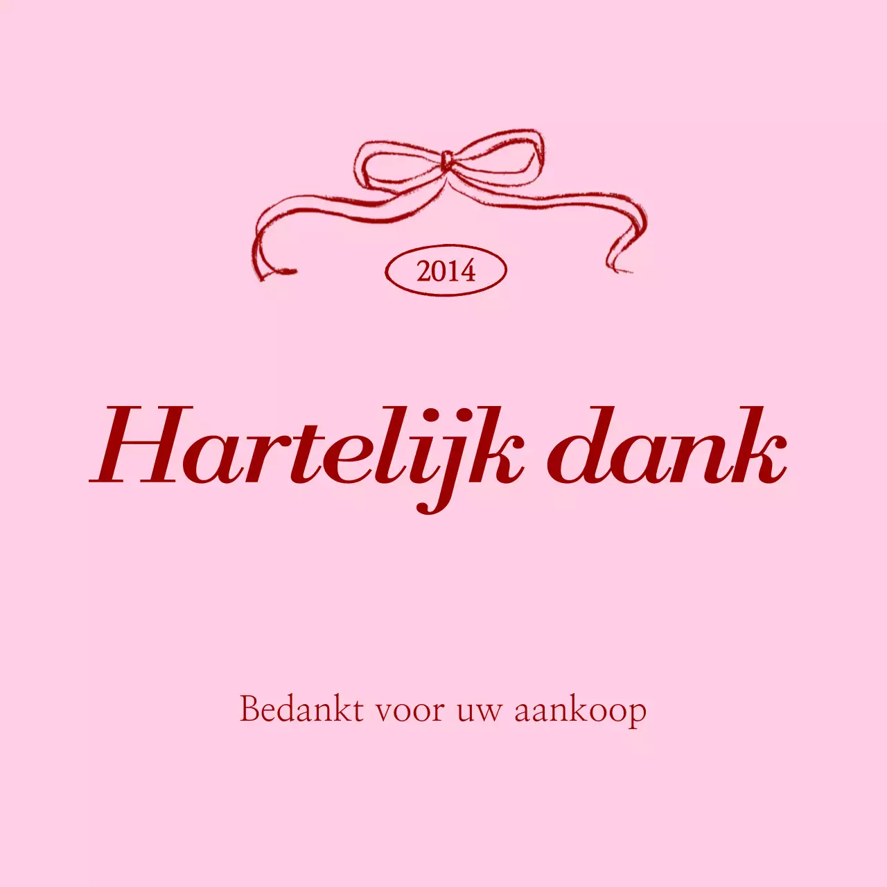 Roze eenvoudige bedankgroet