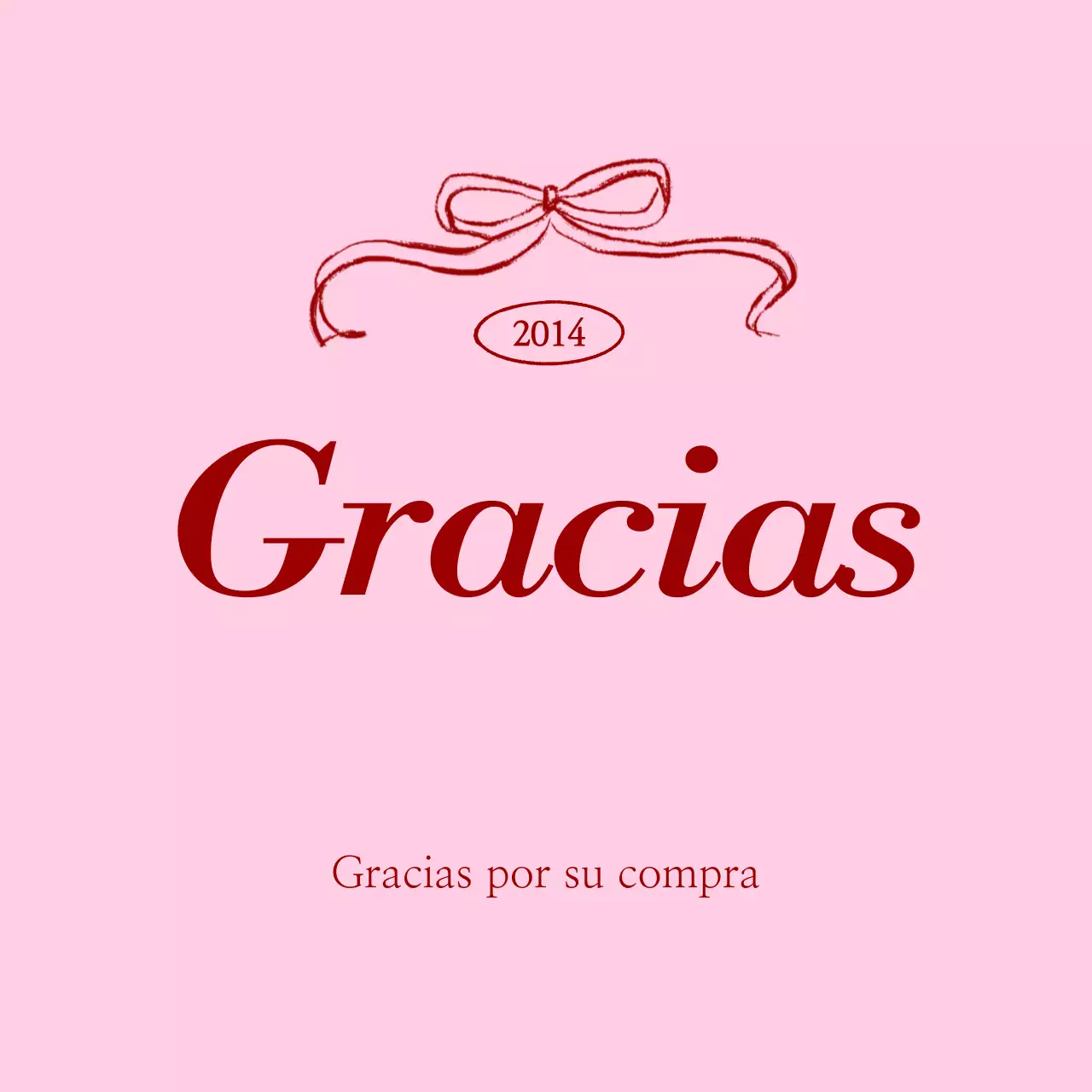 Saludo de agradecimiento sencillo en color rosa