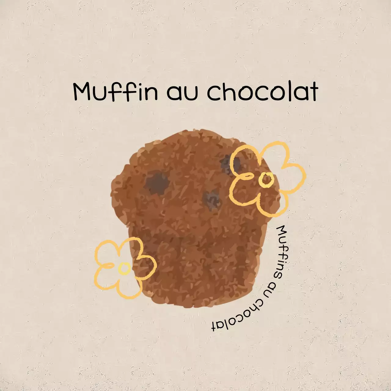 Autocollant de boulangerie simple beige