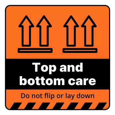 orange minimal packaging notice