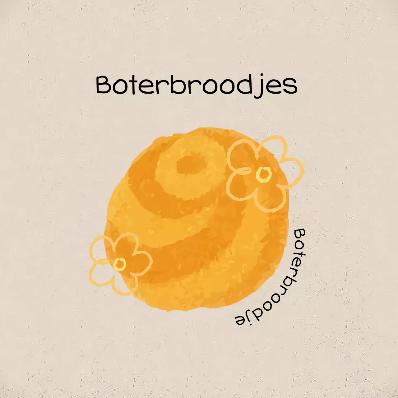 Beige eenvoudige bakkerijsticker