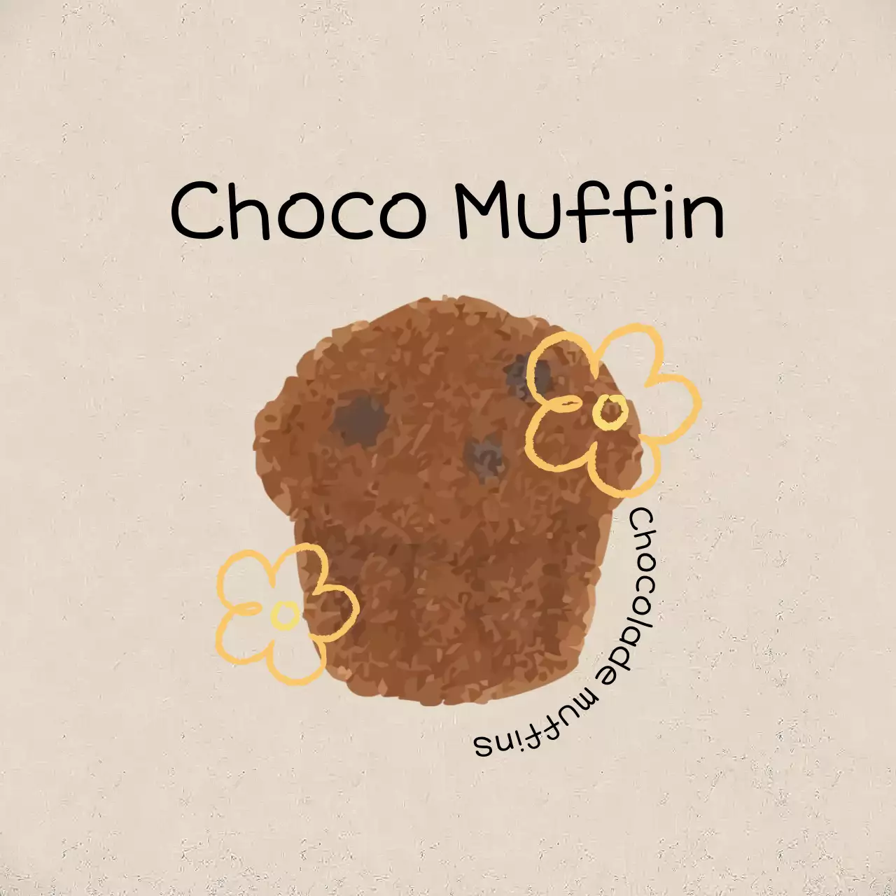 Beige eenvoudige bakkerijsticker