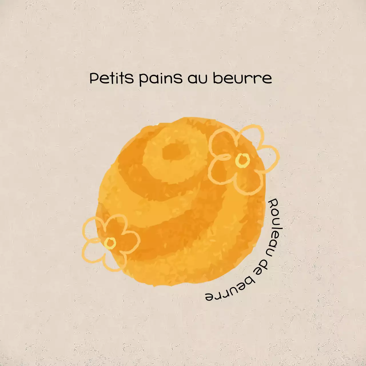 Autocollant de boulangerie simple beige