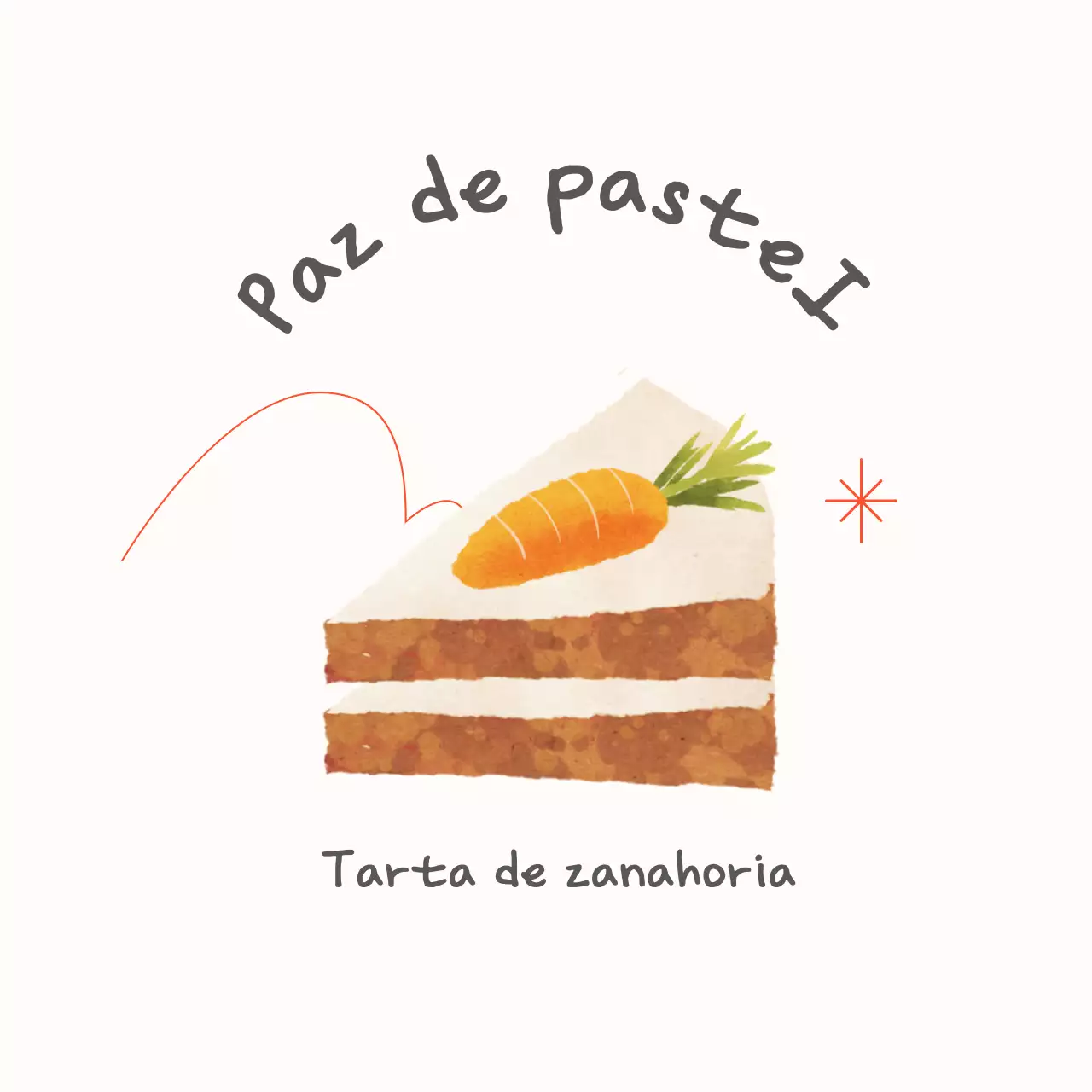 Logotipo de postre sencillo de color marfil
