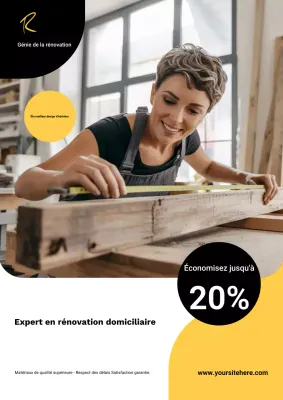 Affiche publicitaire professionnelle pour la rénovation d'une maison moderne