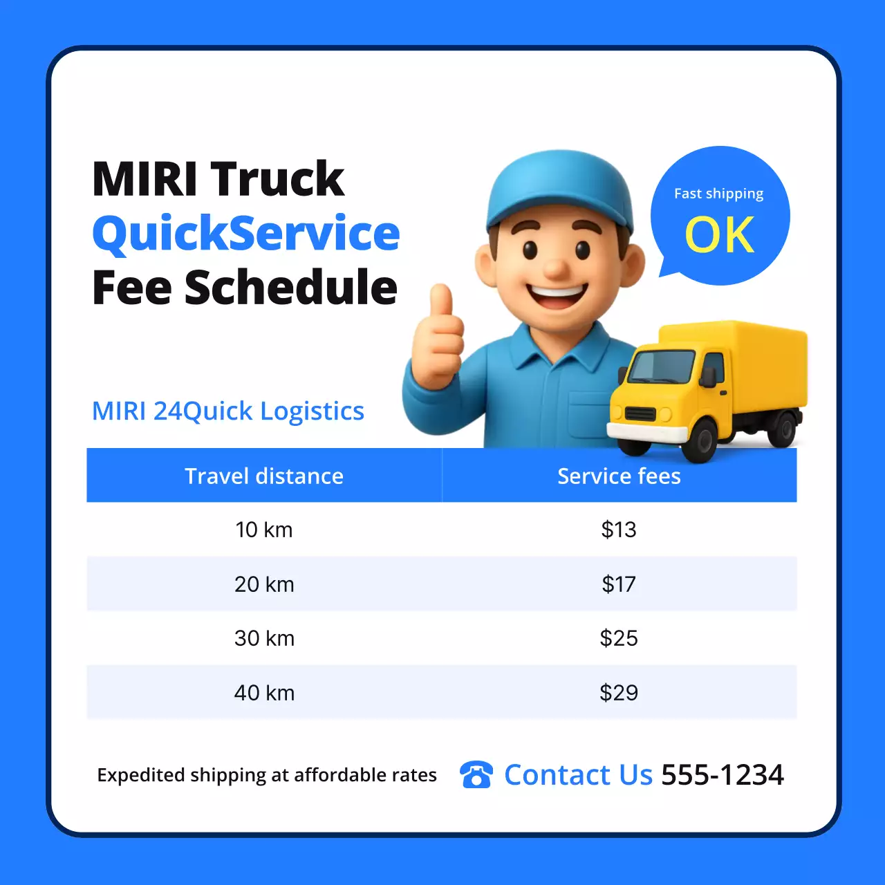 pengumuman logistik modern biru