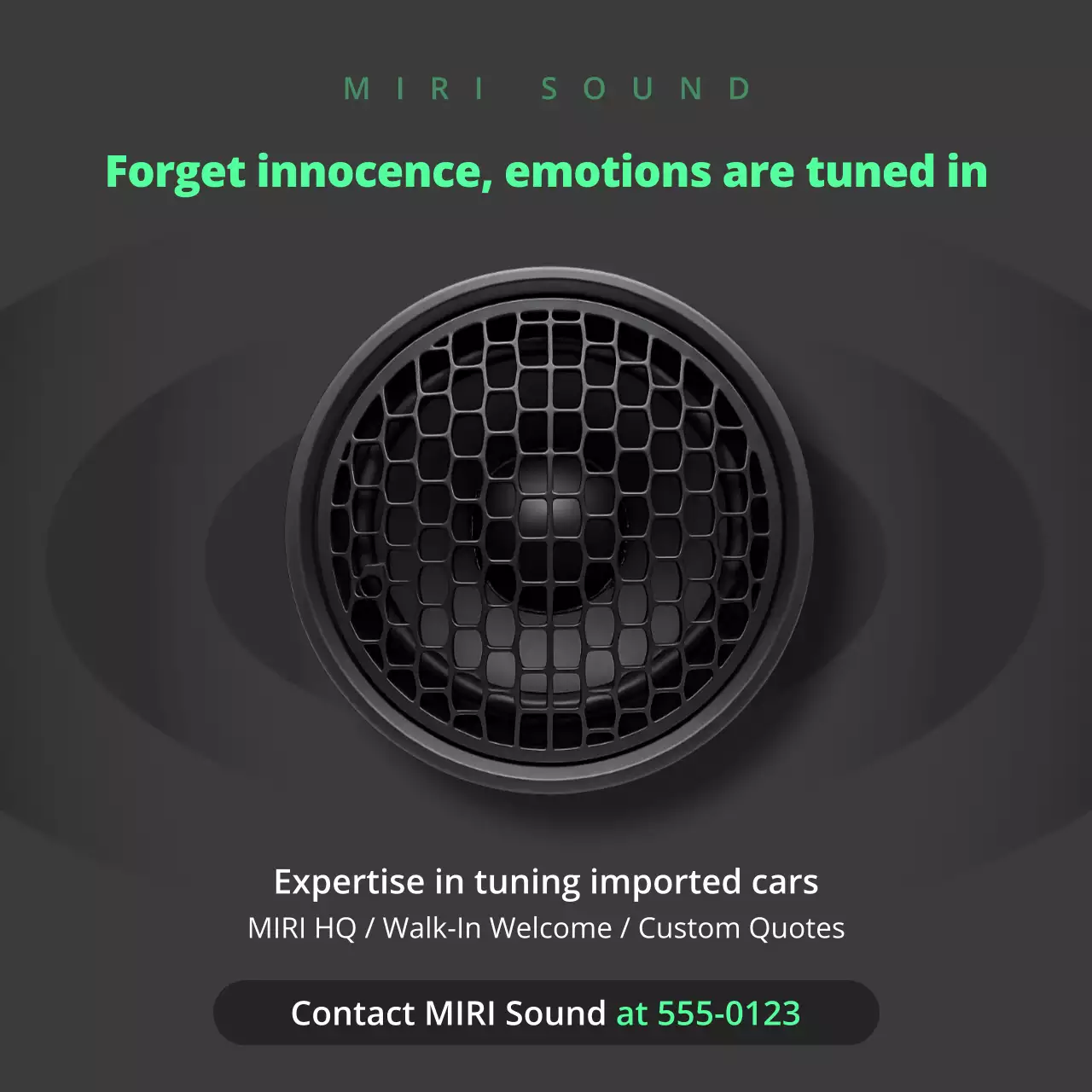 black modern car audio advertisement