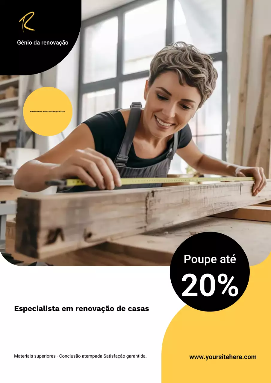 Cartaz de anúncio profissional de reforma de casa moderna
