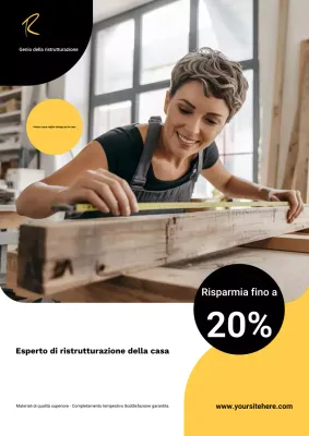 Manifesto pubblicitario per la ristrutturazione professionale di case moderne
