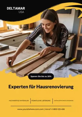 Gelbes modernes Hausrenovierungsplakat