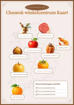 Gids voor ingrediënten van beige traditionele Chuseok