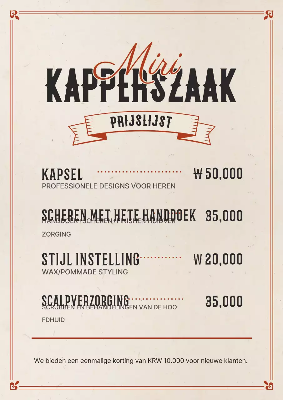 Beige Vintage Barbershop Gids