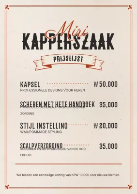 Beige Vintage Barbershop Gids