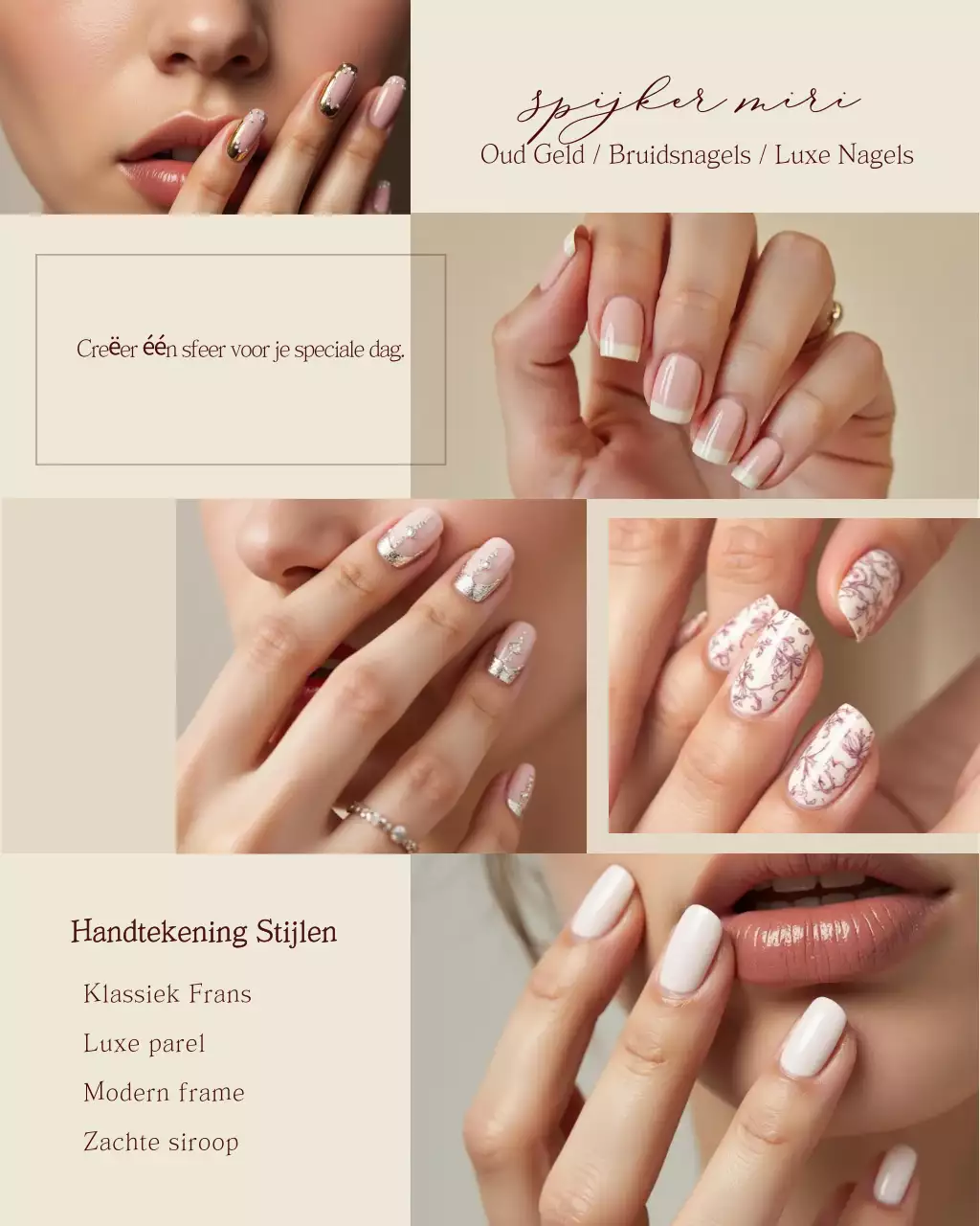Beige stijlvolle nagelkunstadvertentie