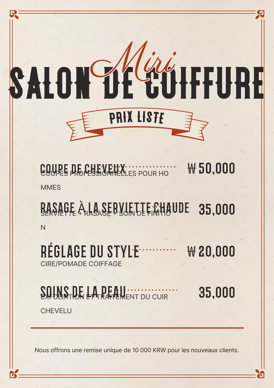 Guide du salon de coiffure vintage beige