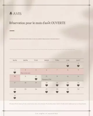 Avis d'information sur la réservation Beige Simple