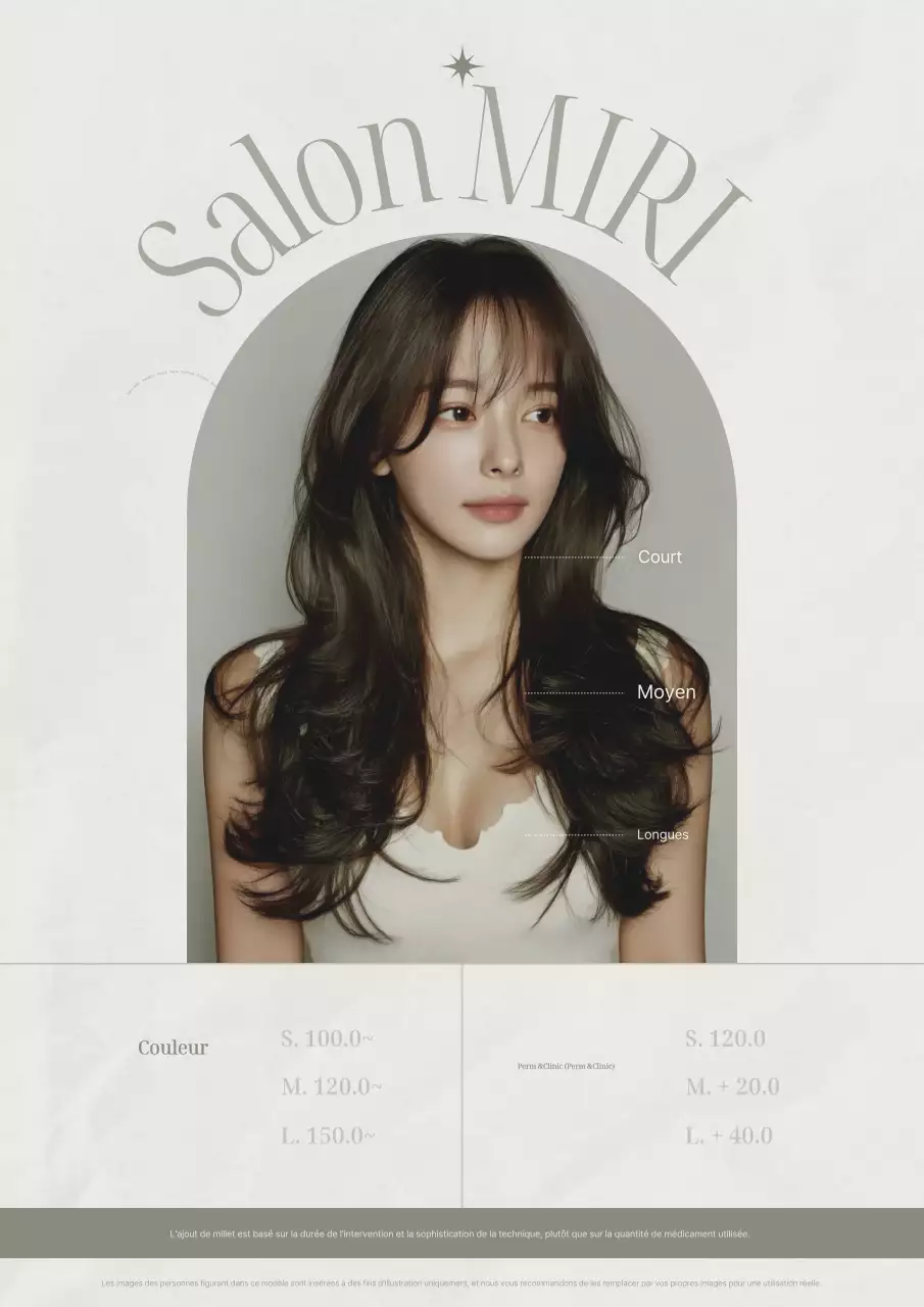 Publicité pour un salon de coiffure moderne et gris