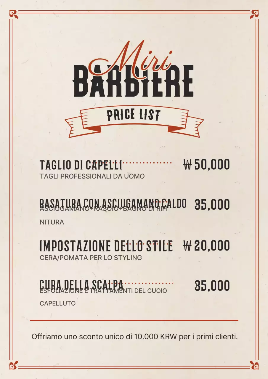 Guida al barbiere vintage beige