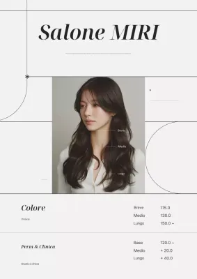 Pubblicità di acconciature moderne grigie