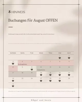 Beige Simple Reservierungsinformationshinweis