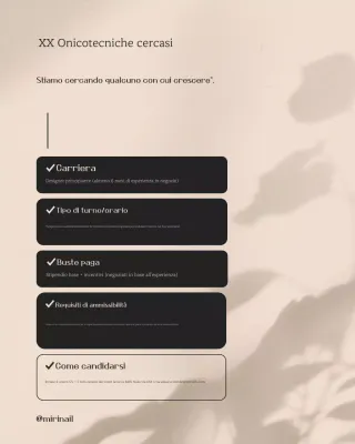 Avviso di reclutamento per nail artist Beige Simple