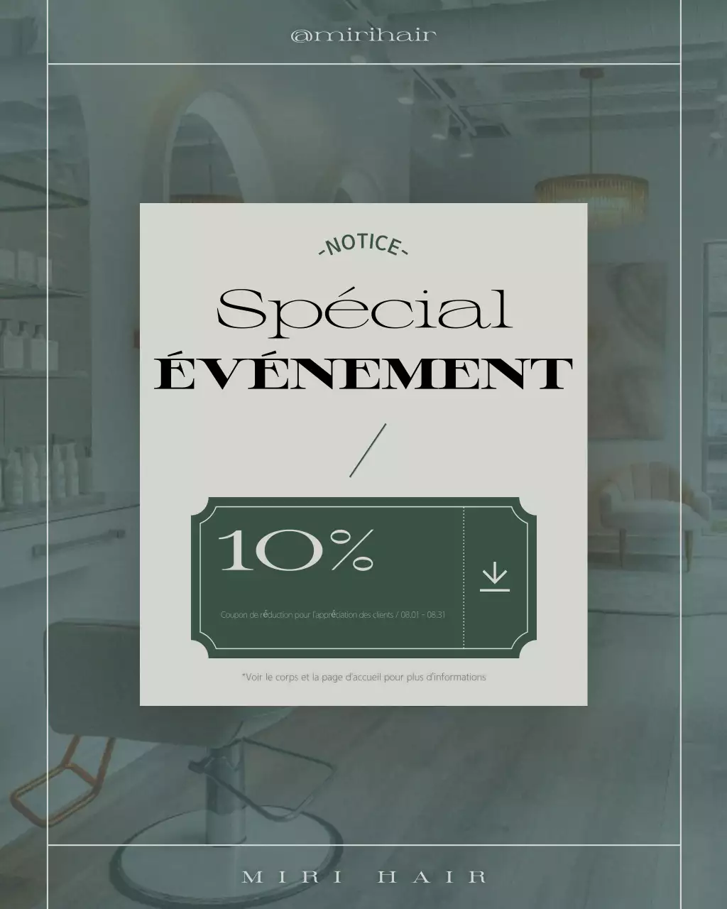 Promotion du salon de coiffure Khaki Modern